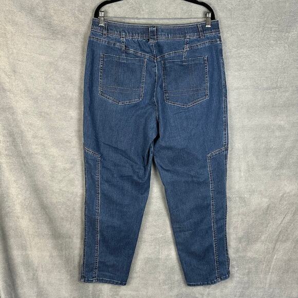 Democracy Ab-Technology Jeans Womens 16 Blue Straight Stretch Pockets Cropped - Picture 5 of 13